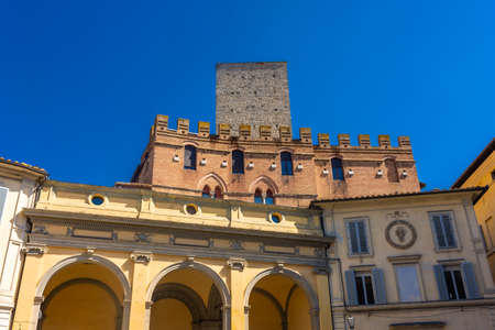Ancient building in Siena, Tuscany, Italyの写真素材