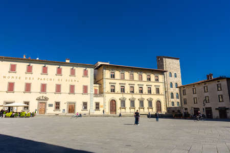 Pistoia, Italy, 18 April 2022: Main square of the city centerのeditorial素材