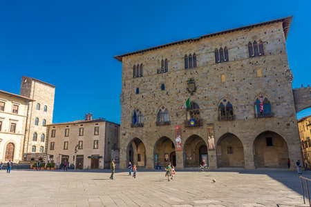 Pistoia, Italy, 18 April 2022: Main square of the city centerのeditorial素材