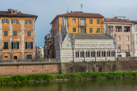 Pisa, Italy, 14 April 2022: "Santa Maria della Spina" church on the banks of the Arno riverのeditorial素材