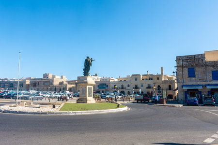 Rabat, Malta, 21 May 2022: Roundabout just outside the city walls of Mdinaのeditorial素材