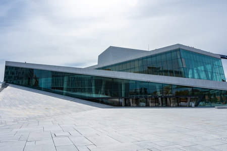 Oslo, Norway, 7 August 2022: The Oslo Opera House, modern theater similar to an icebergのeditorial素材