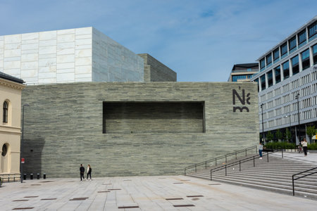 Oslo, Norway, 7 August 2022: view of the modern National Museum of Norwayのeditorial素材