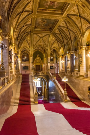 Interior of the Hungarian Parliament in Budapest