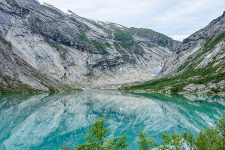Glacial Lake of the Nigardsbreen Glacier, Jostedalen, Norwayの写真素材