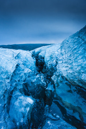 Spectacular Ice Canyon and caves of Vatnajokull Glacier, Icelandの写真素材