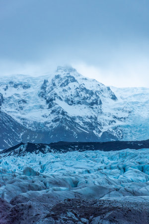 Dramatic ice landscape of the Svinafellsjokul Glacier, Iceland