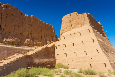 Ancient fortress of Kyzil Qala, Khorezm region, Uzbekistanの写真素材