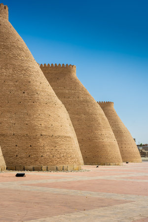 Walls of Bukhara in Uzbekistanの写真素材
