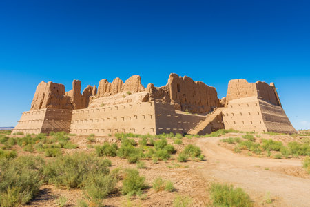 Ancient fortress of Kyzil Qala, Khorezm region, Uzbekistanの写真素材