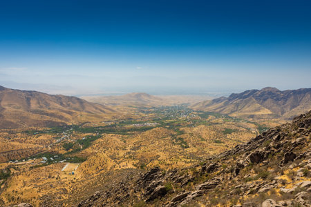 Landscape of the road to Kabul, Afghanistanの写真素材
