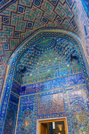 Gold dome of the Registan Square in Samarkand, Uzbekistanの写真素材