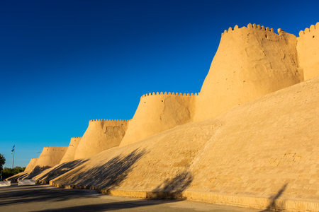 The walls of Khiva, Uzbekistanの写真素材