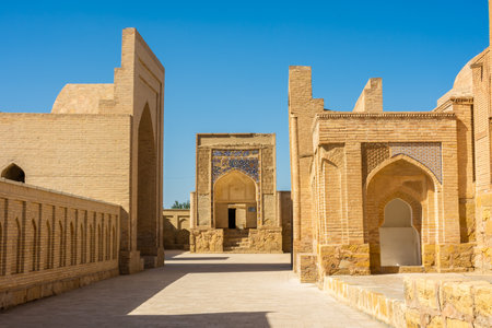 Gates of Chor Bakr Necropolis, Bukhara, Uzbekistanの写真素材