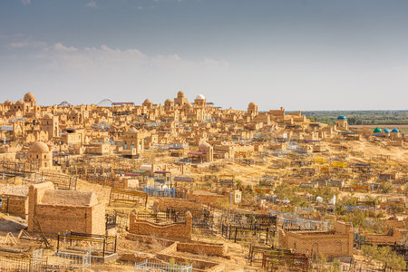 Mizdakhan Necropolis, ancient archaeological site in Karakalpakstan, Uzbekistanの写真素材