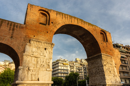 Thessaloniki, Greece, Triumphal Arch in the city centerの写真素材