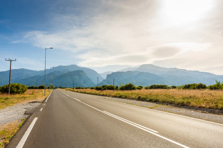 Highway of the Mount Olympus in Greeceの写真素材