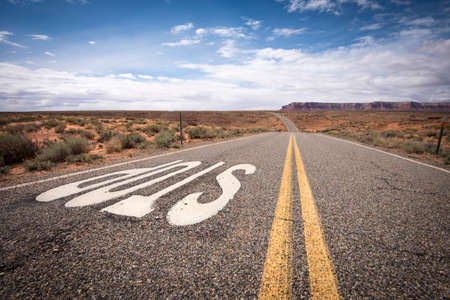 Stop in the Arizona desertの写真素材