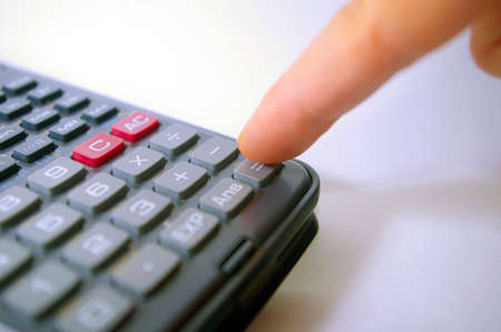 Finger pressing calculator sum key