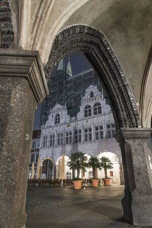 Ribbed vault of the townhall in luebeckの写真素材