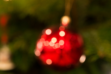 Fairy lights on christmas decoration with a beautiful bokehの写真素材