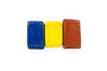 Flag of Romania with wax crayon