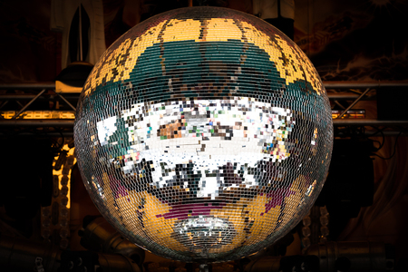 Close up of a mirror ballの写真素材
