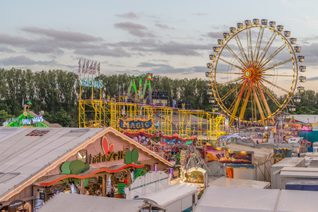 Regensburg, Bavaria, Germany, May 25, 2017, Folk festival in Regensburg with beer tent joyride and ferris wheelのeditorial素材