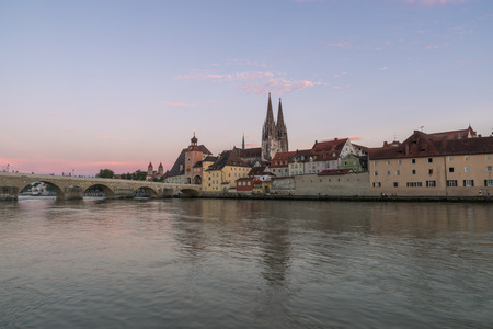 Sunset in Regensburg, Germanyの写真素材
