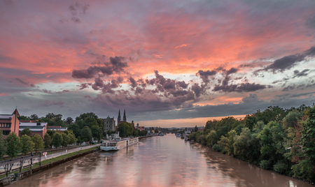 Sunset in Regensburg, Germanyの写真素材