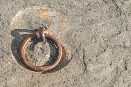 Close-up of a rusty metal solventの写真素材