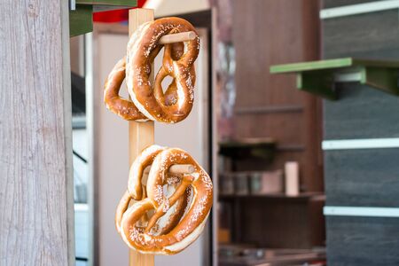 Pretzel at a folkfestival, Germanyの写真素材