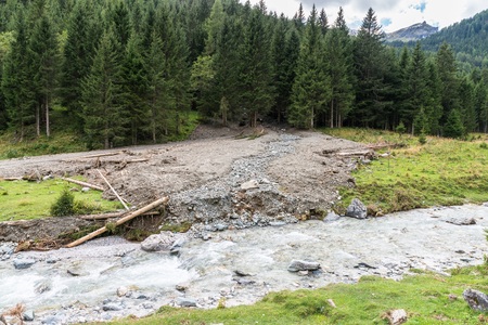 Mudflow at the Weisspriach Valley in Lungau, Austriaの写真素材