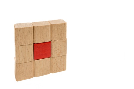 Stacked wooden toy blocksの写真素材