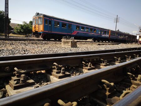 The train is running on the rails.
