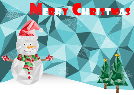 Polygonal merry christmasのイラスト素材