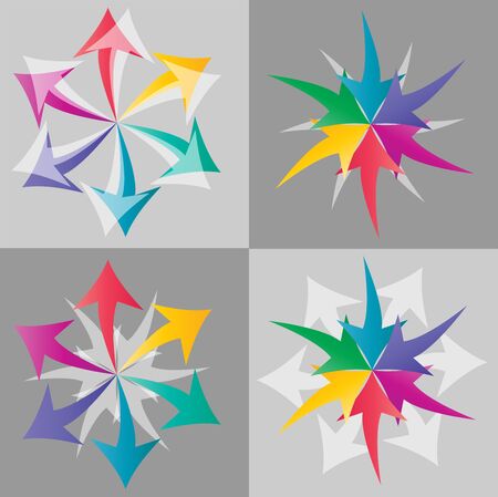Set arrow vector designed for template, presentation and business info graphicのイラスト素材