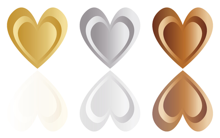 Metal heart design for valentineのイラスト素材