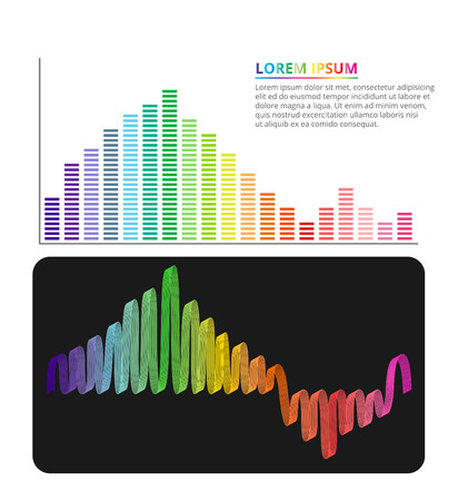 Colorful equalizer info graphic designのイラスト素材