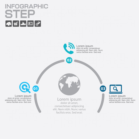 Business concept with 3 options, parts, steps or processes. Can be used for workflow layout, diagram, number options, web design.のイラスト素材