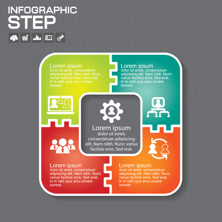 Vector infographic. Template for diagram, graph, presentation and chart. Business concept with four options, parts, steps or processes.のイラスト素材