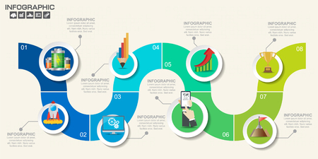 Infographic design vector and  icons can be used for workflow layout, diagram, report, web design.のイラスト素材