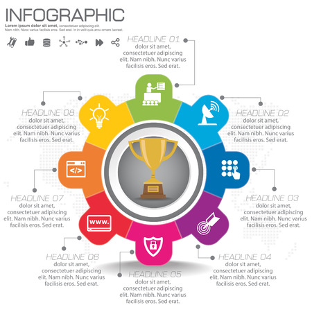 4 Steps Infographic Design Elements for Your Business Vector Illustration.のイラスト素材