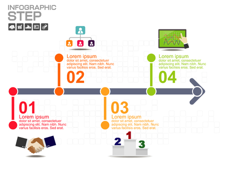 Step and timeline Infographic Templates for Business Vector Illustration, With 5 options, process diagram, vector eps10 illustrationのイラスト素材
