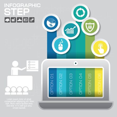 Infographics template for business, education, web design, banners, brochures, flyers. Vector illustration.のイラスト素材