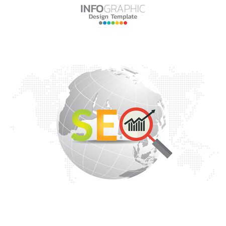 Infographic concept illustration of Seo infographics with Business layout template.のイラスト素材