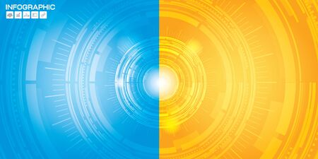 Abstract technology circles vector background.のイラスト素材