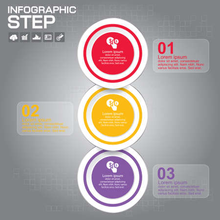 3 Steps Infographic Design Elements for Your Business Vector Illustration.のイラスト素材