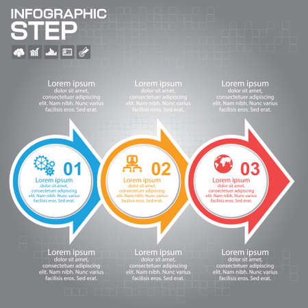 Infographic Arrow timeline Templates for Businessのイラスト素材