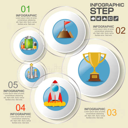 Business Infographic With number and Information Text Design.のイラスト素材